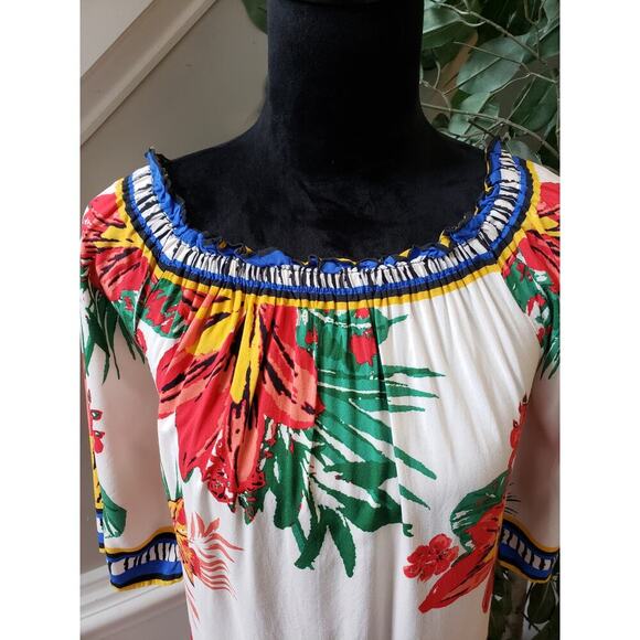 Free Market by Flying Tomato Mini Dress Womens Small White Floral Long Sleeve - Picture 10 of 11